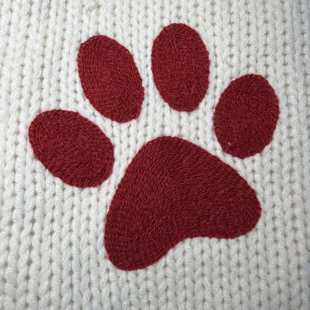 Pet Paw Knit Monogram Stocking Cat/Dog Wondershop White Xmas Holiday Target